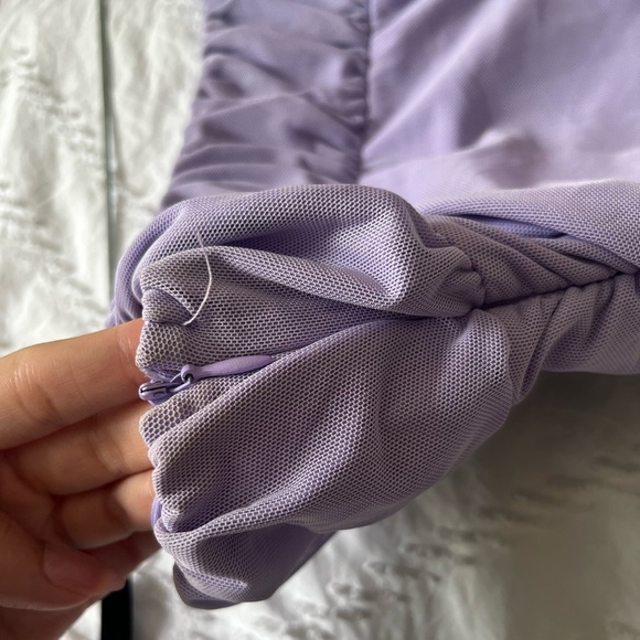 Lavender mini ruched dress - Picture 2 of 5